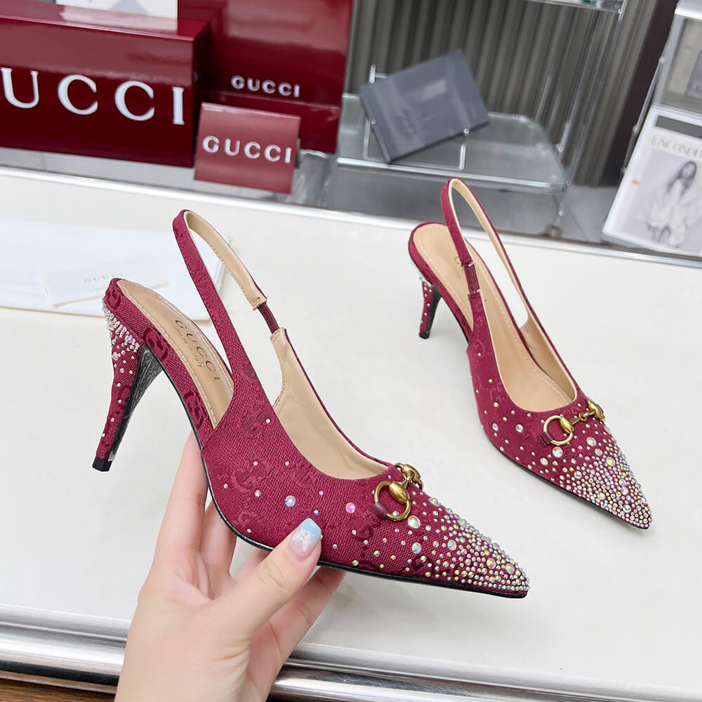 Gucci Women s slingback pump with crystal Horsebit