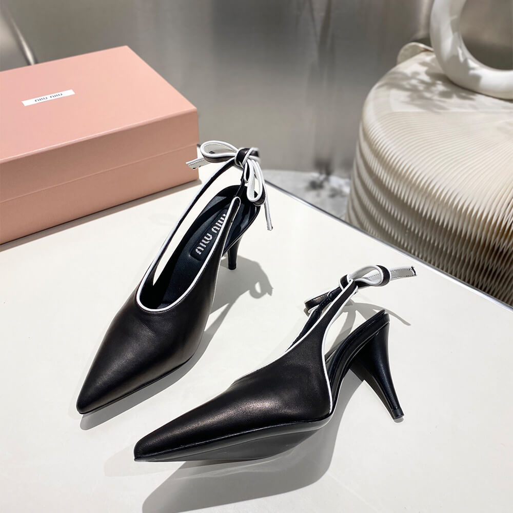 MiuMiu Nappa leather slingback pumps