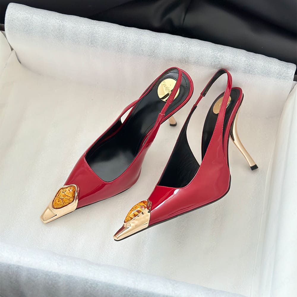 YSL Loulou Slingback Pumps in Patent Leather