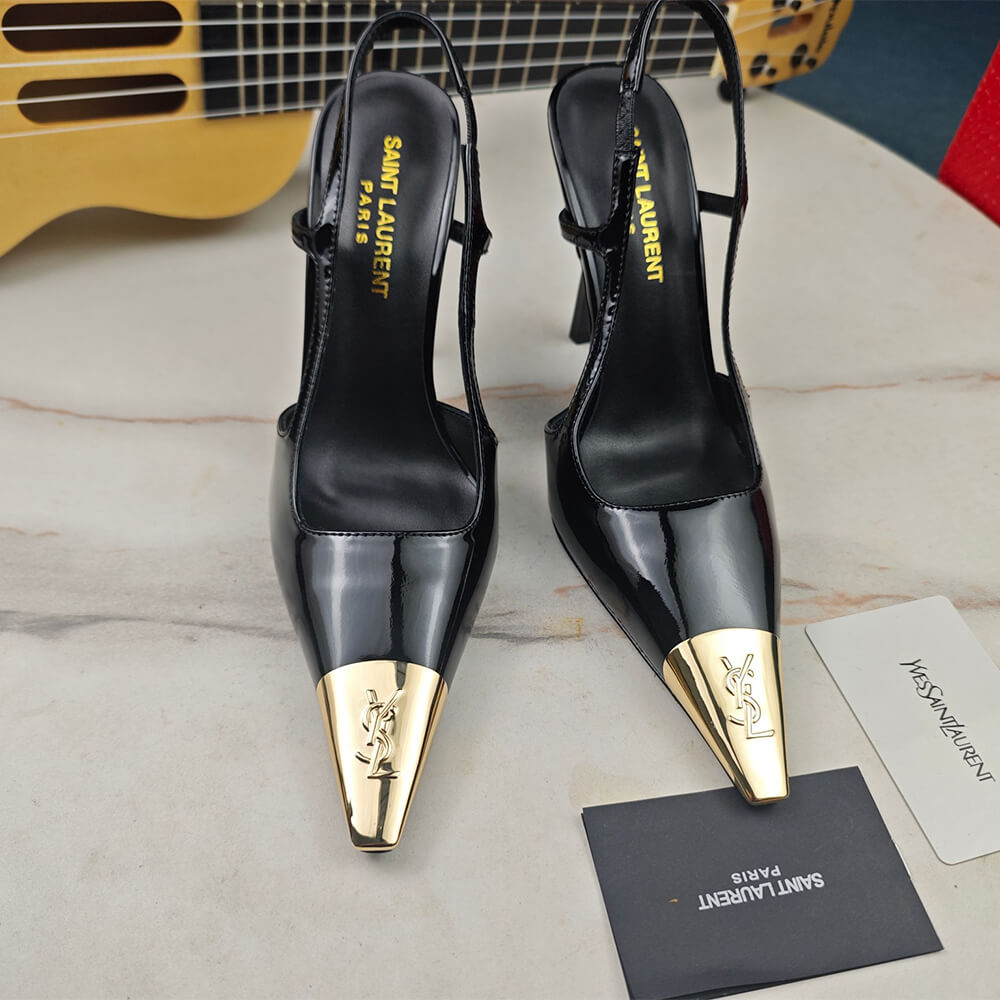 YSL Jeanne Slingback Pumps in Patent Leather