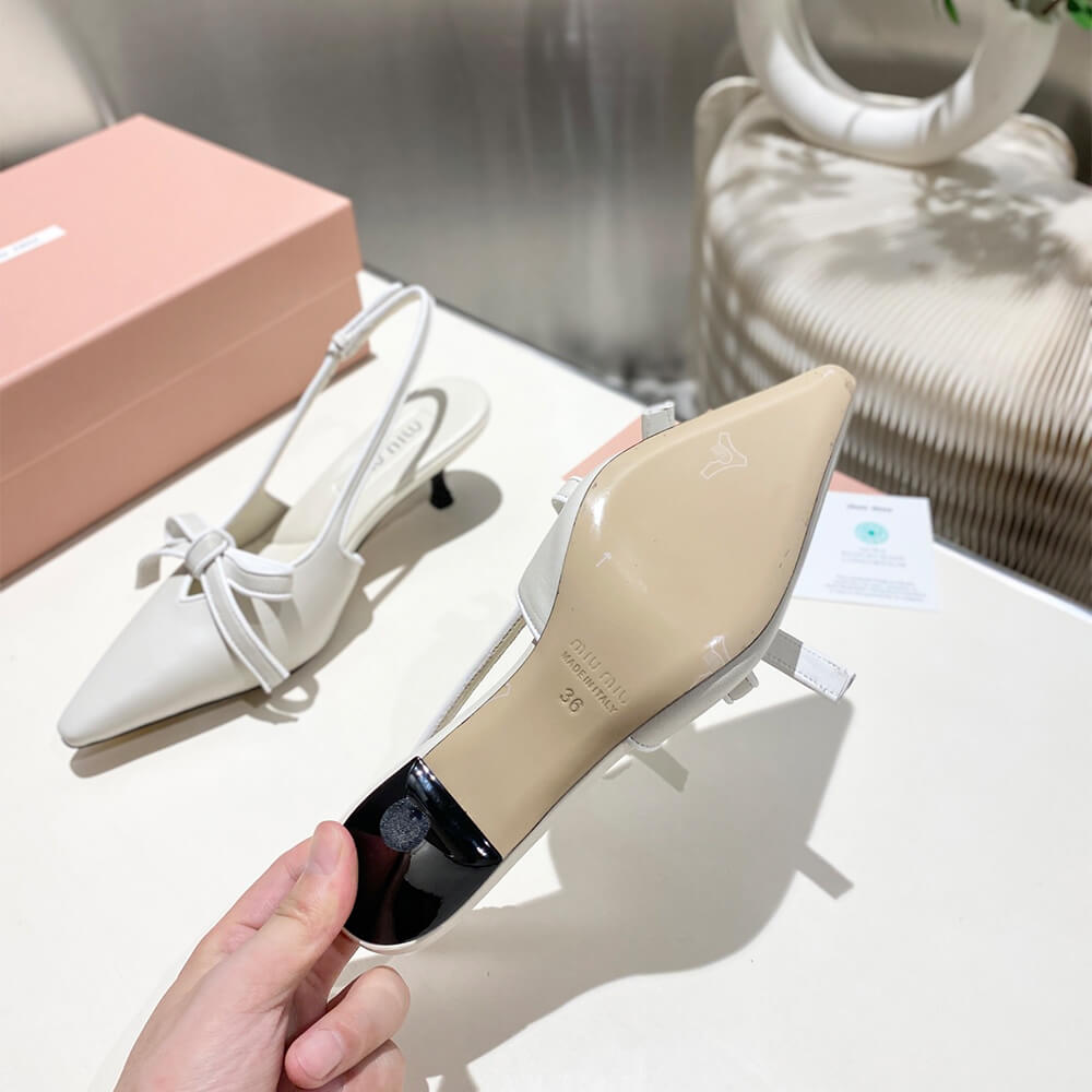 MiuMiu Nappa leather slingback pumps