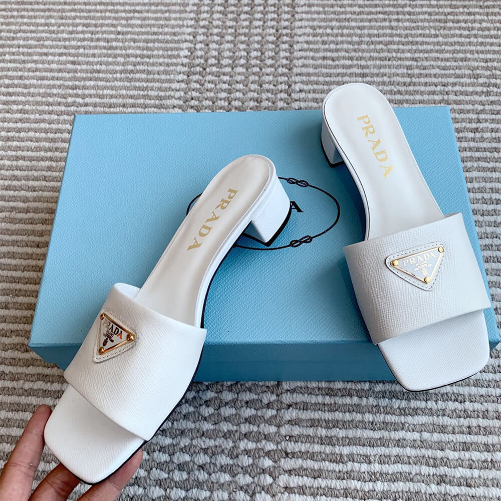 Prada Saffiano patent leather sandals