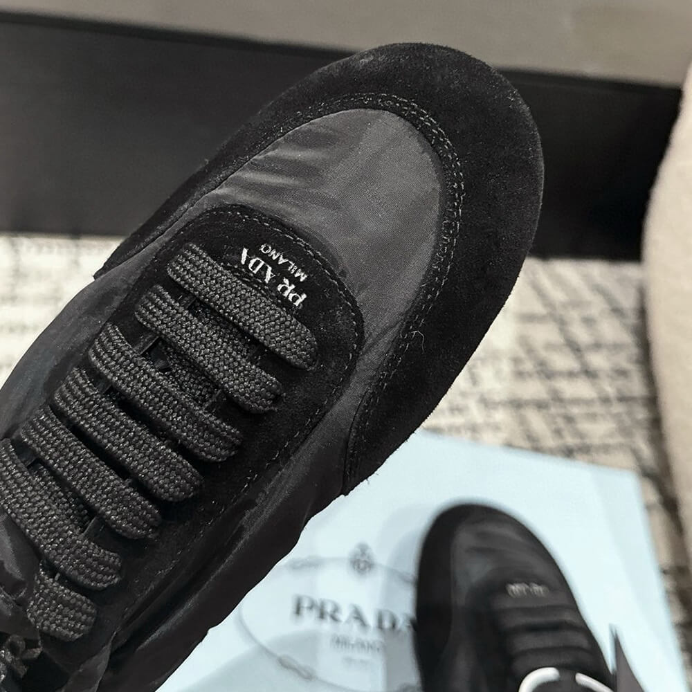 PRADA Collapse Re-Nylon and suede sneakers