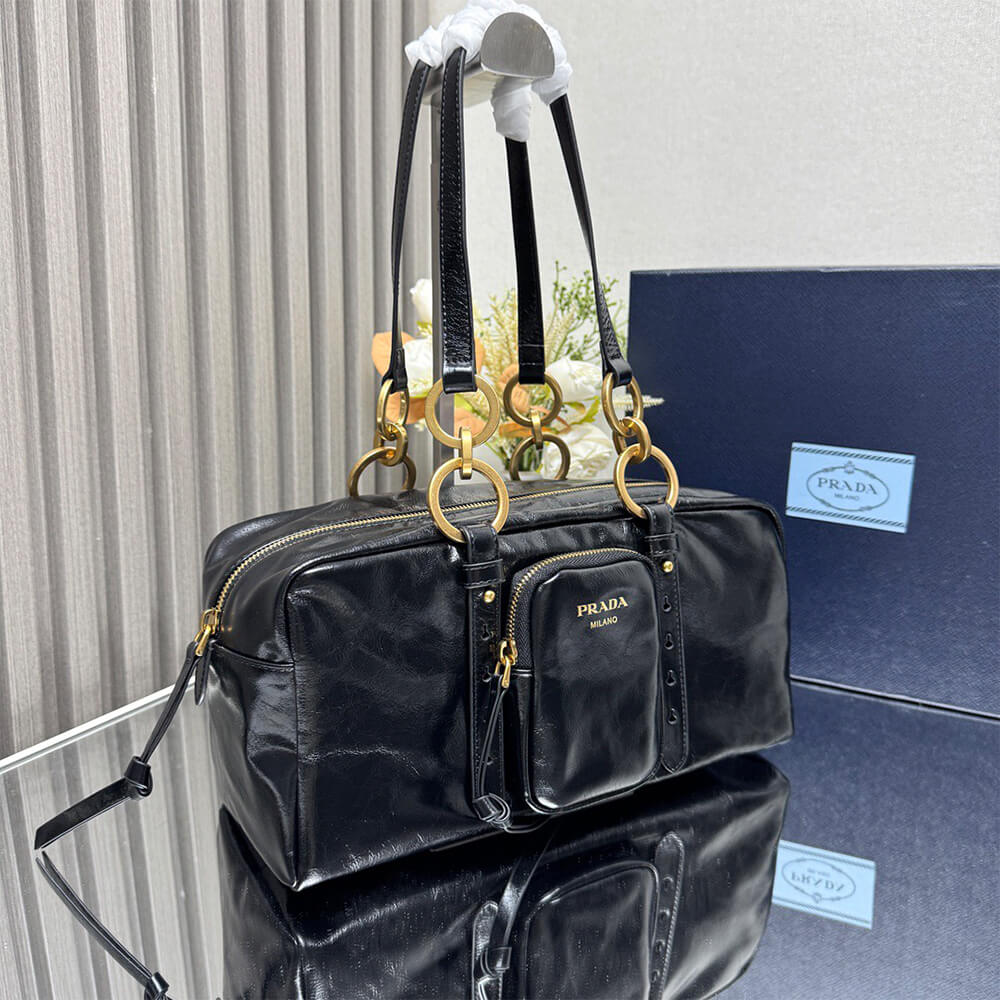 Prada Dangle medium leather top-handle bag(HIGH-END GRADE)