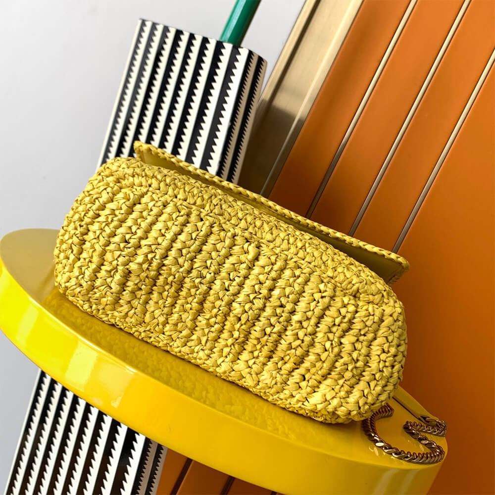 SAINT LAURENT NIKI CHAIN MEDIUM IN RAFFIA(HIGH-END GRADE)