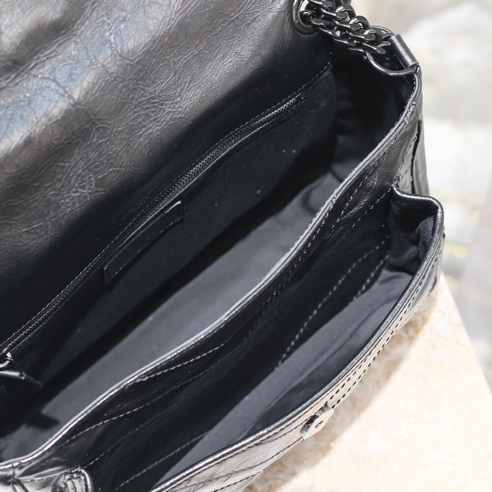 SAINT LAURENT NIKI MEDIUM IN CRINKLED VINTAGE LEATHER(HIGH-END GRADE)