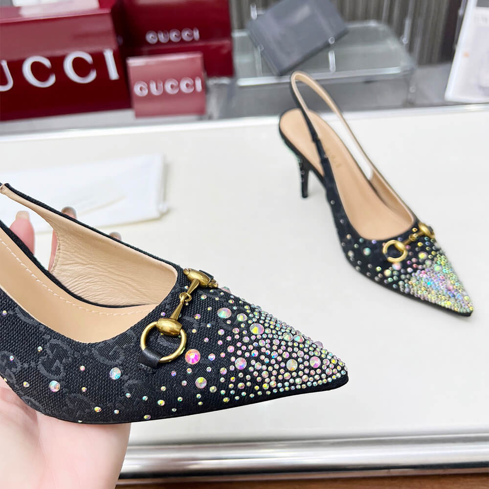 Gucci Women s slingback pump with crystal Horsebit