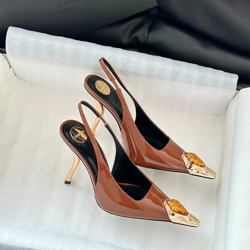 YSL Loulou Slingback Pumps in Patent Leather