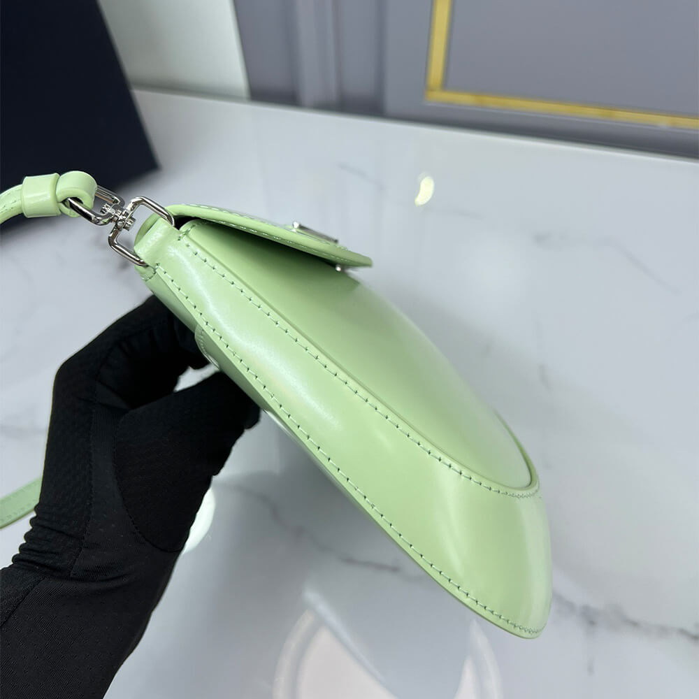 Small Prada Cleo brushed leather shoulder bag with flap