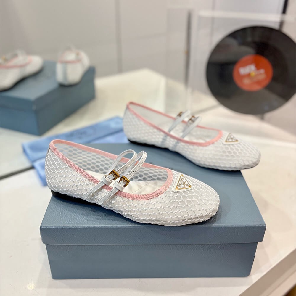 PRADA Mesh fabric ballerinas