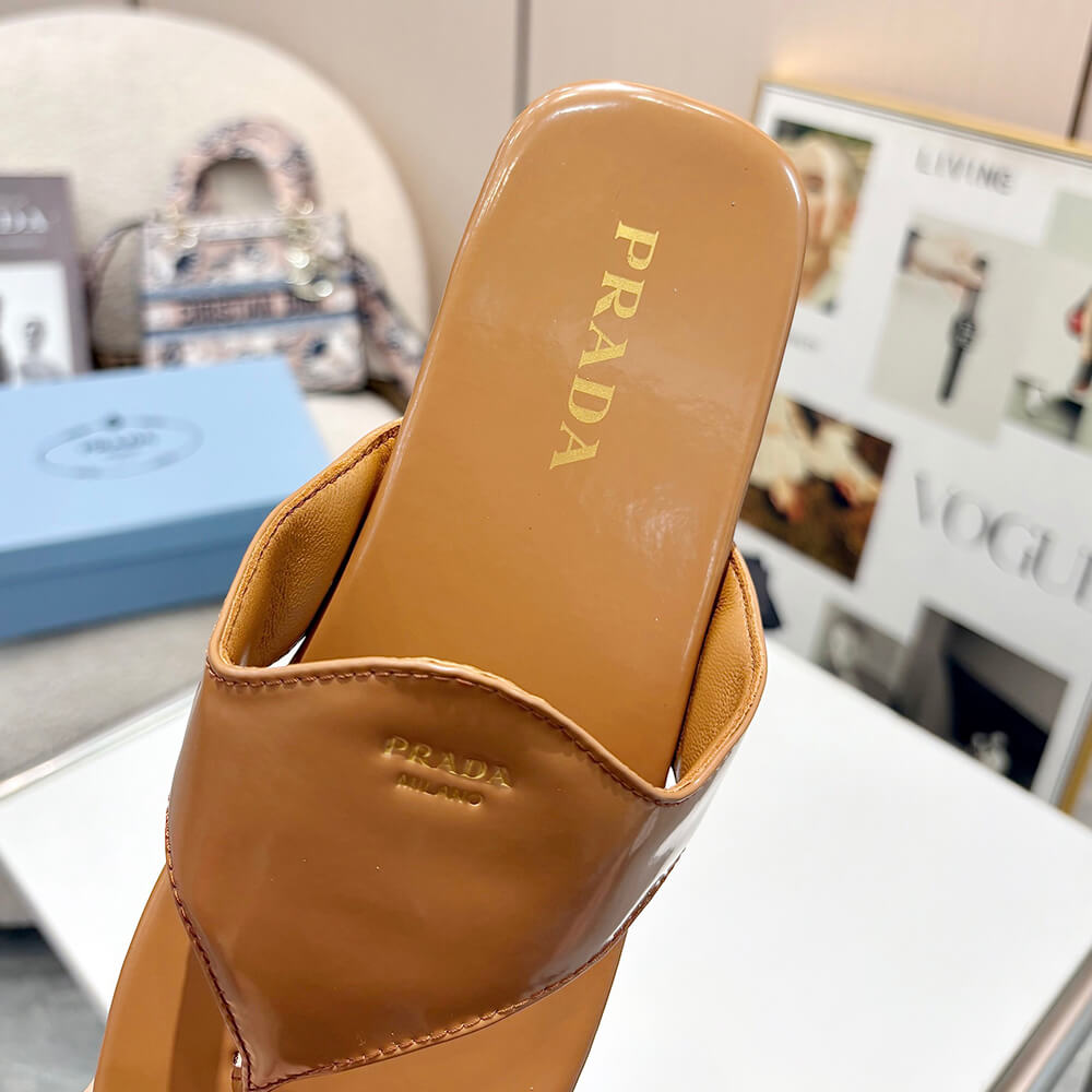 Prada Brushed leather thong sandals