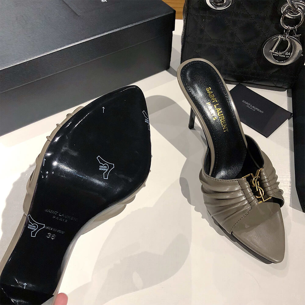 YSL  BABYLONE MULES IN SMOOTH LEATHER