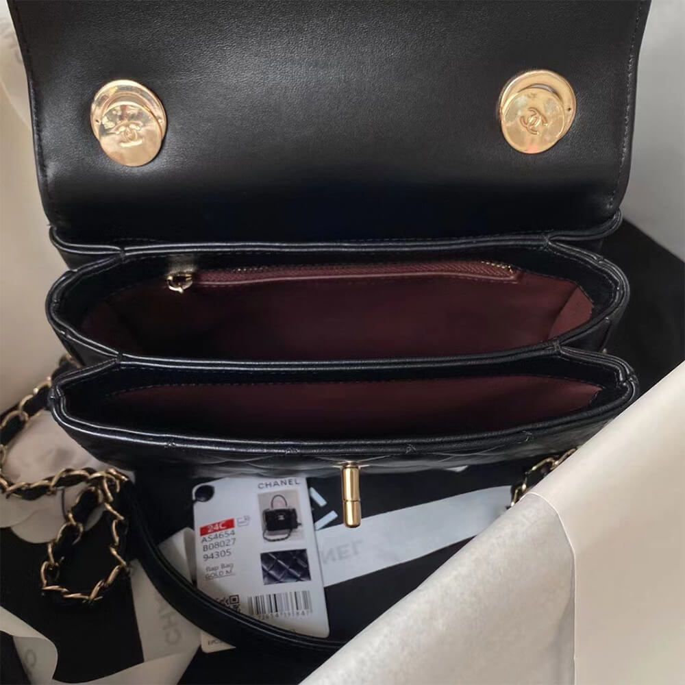 CHANEL Mini Flap Bag with Top Handle(HIGH-END GRADE)