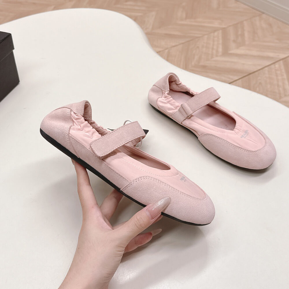 PRADA Re-Nylon and suede ballet flats