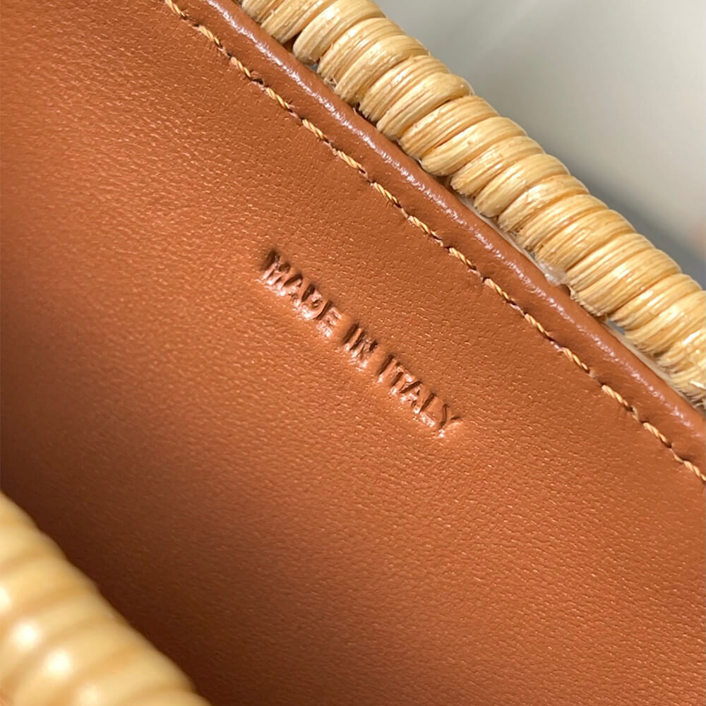 CELINE TEEN GARANCE BAG IN WICKER AND NATURAL CALFSKIN(HIGH-END GRADE)