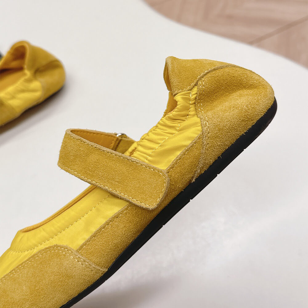 PRADA Re-Nylon and suede ballet flats